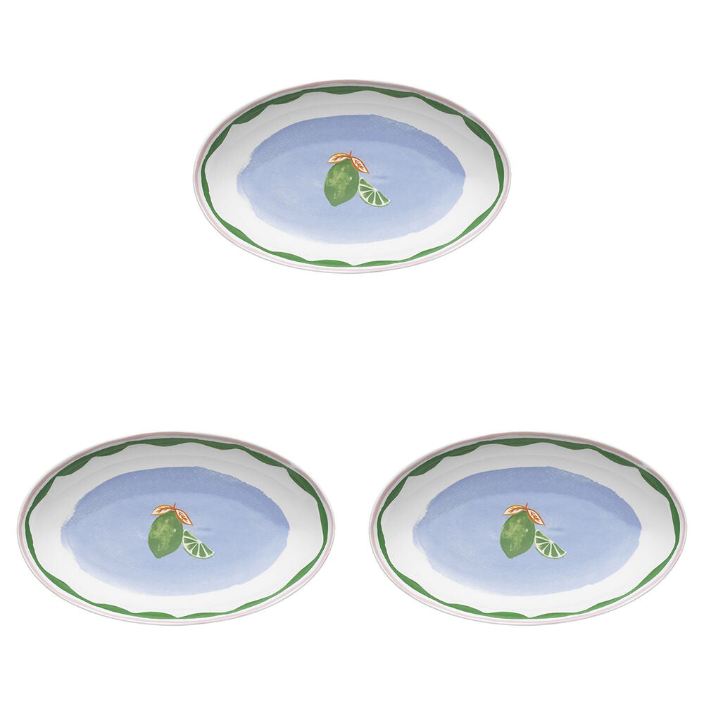 3PK Porto Fiesta Oval Serving Platter Kitchen Serveware Lime 32cm