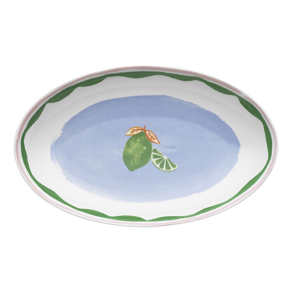 3PK Porto Fiesta Oval Serving Platter Kitchen Serveware Lime 32cm