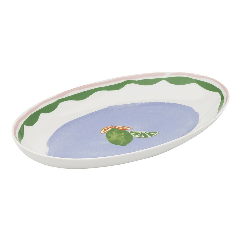 3PK Porto Fiesta Oval Serving Platter Kitchen Serveware Lime 32cm