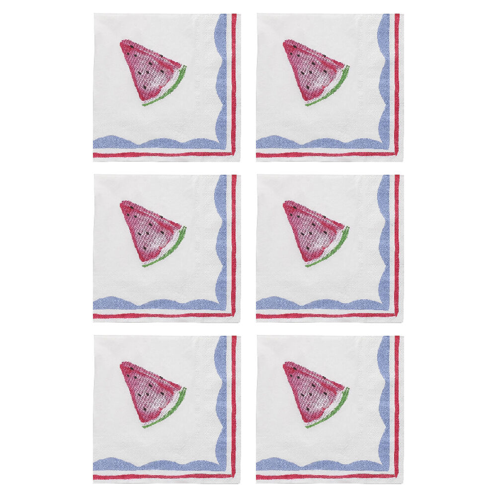 6x 20pc Porto Fiesta Paper Napkin Dinner Party Serviette Watermelon