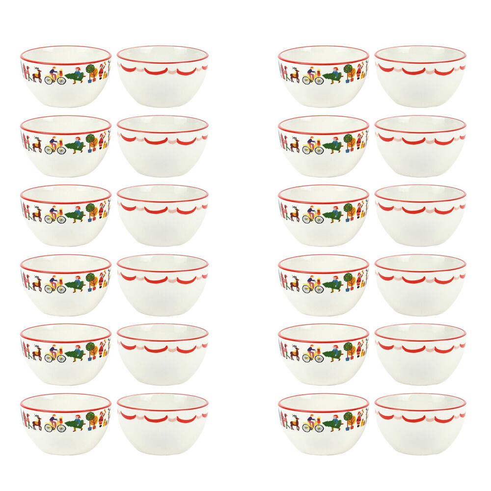 12z 2pc Porto Night Before Porcelain Dip Bowl Set - Deer
