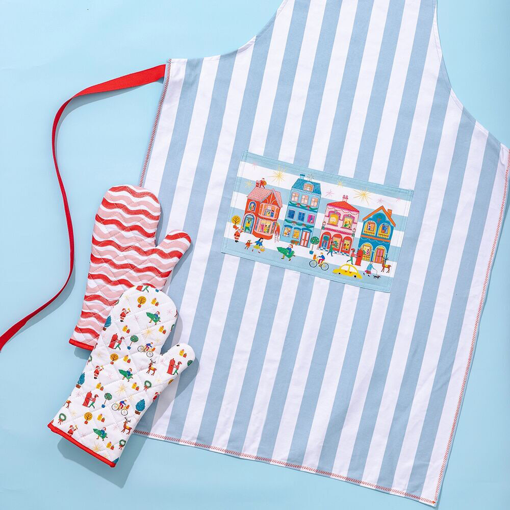 2x 2pc Porto Night Before 100% Cotton Oven Mitts Set 45x70cm