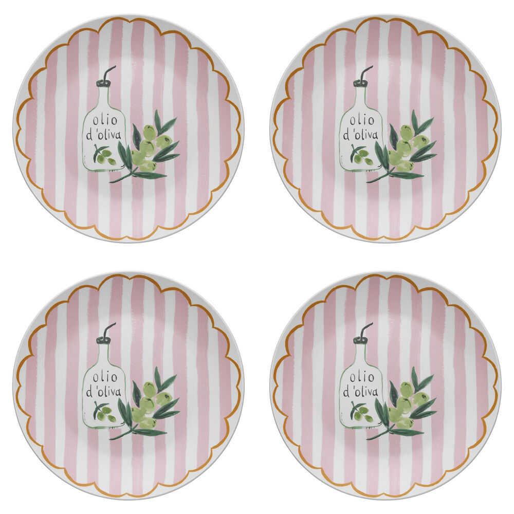 4PK Porto Cucina Porcelain Round Serving Platter 30cm Olive