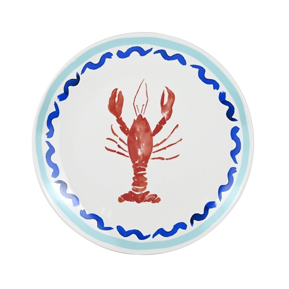 2PK Porto Riviera 30cm Round Porcelain Food Platter Lobster