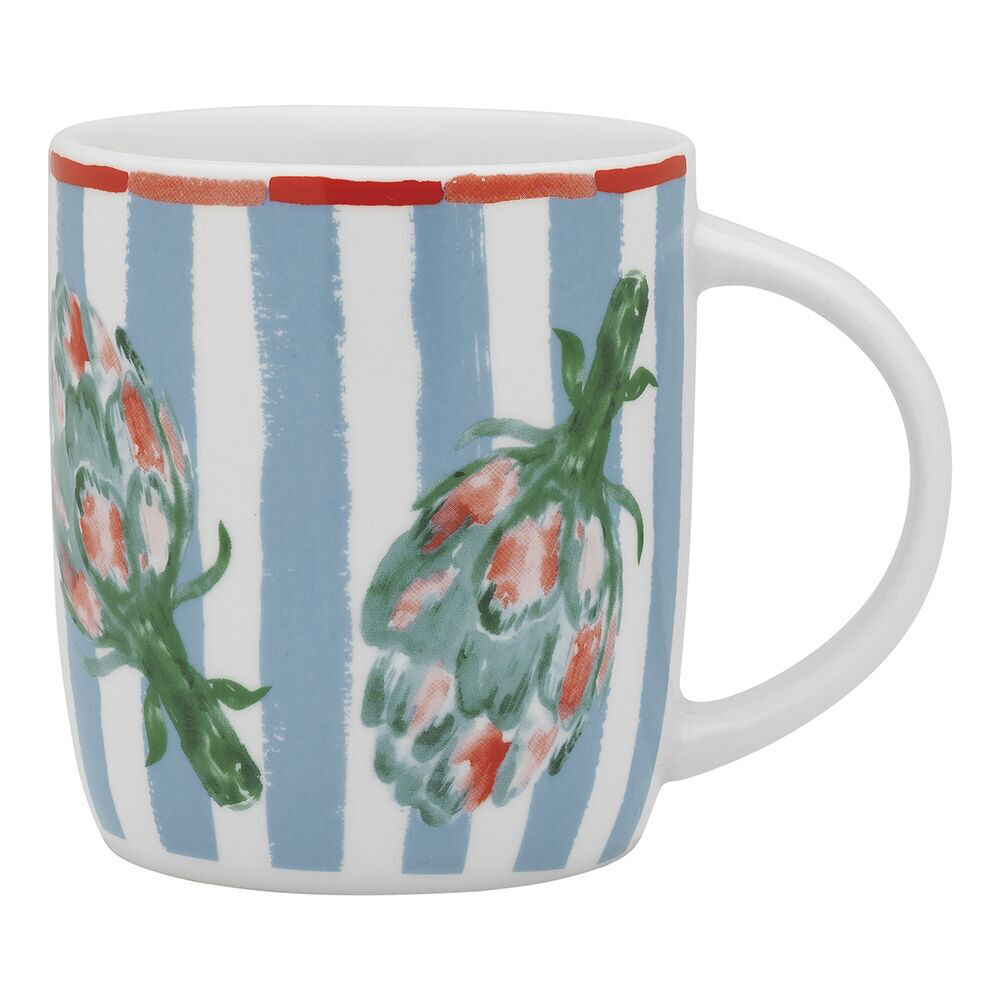 6PK Porto Cucina Porcelain Travel Drinking Mug 12cm/300ml - Artichoke