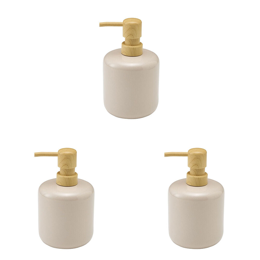 3PK Porto Reactive Glaze Stoneware Hamilton Bathroom Soap Dispenser Blush