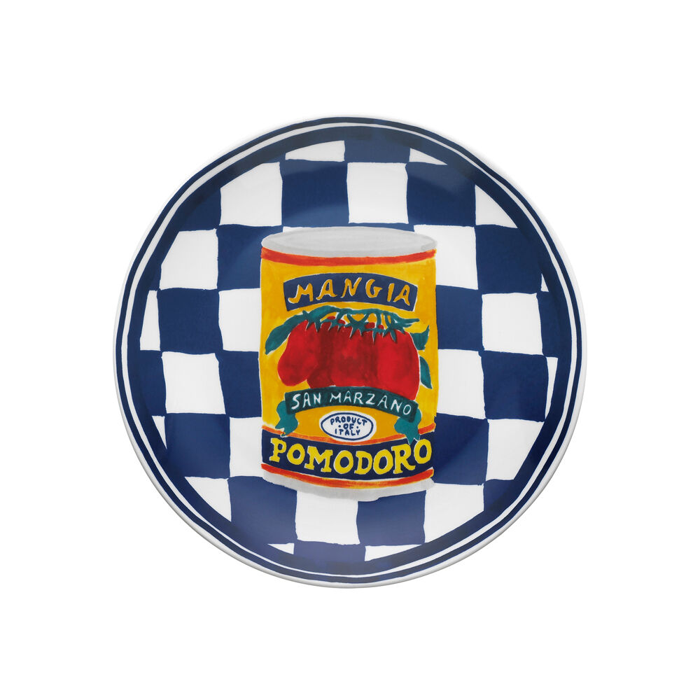 6PK Porto Valentina Porcelain Round Side Plate Tinned Tomato 20cm