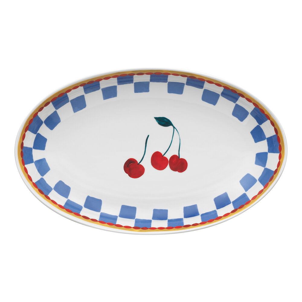 2PK Porto Valentina Porcelain Oval Serving Platter 32cm Cherry