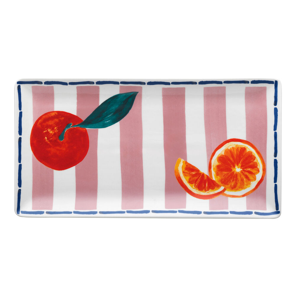 4PK Porto Valentina Porcelain Rectangle Serving Platter 29.5cm Tangerine