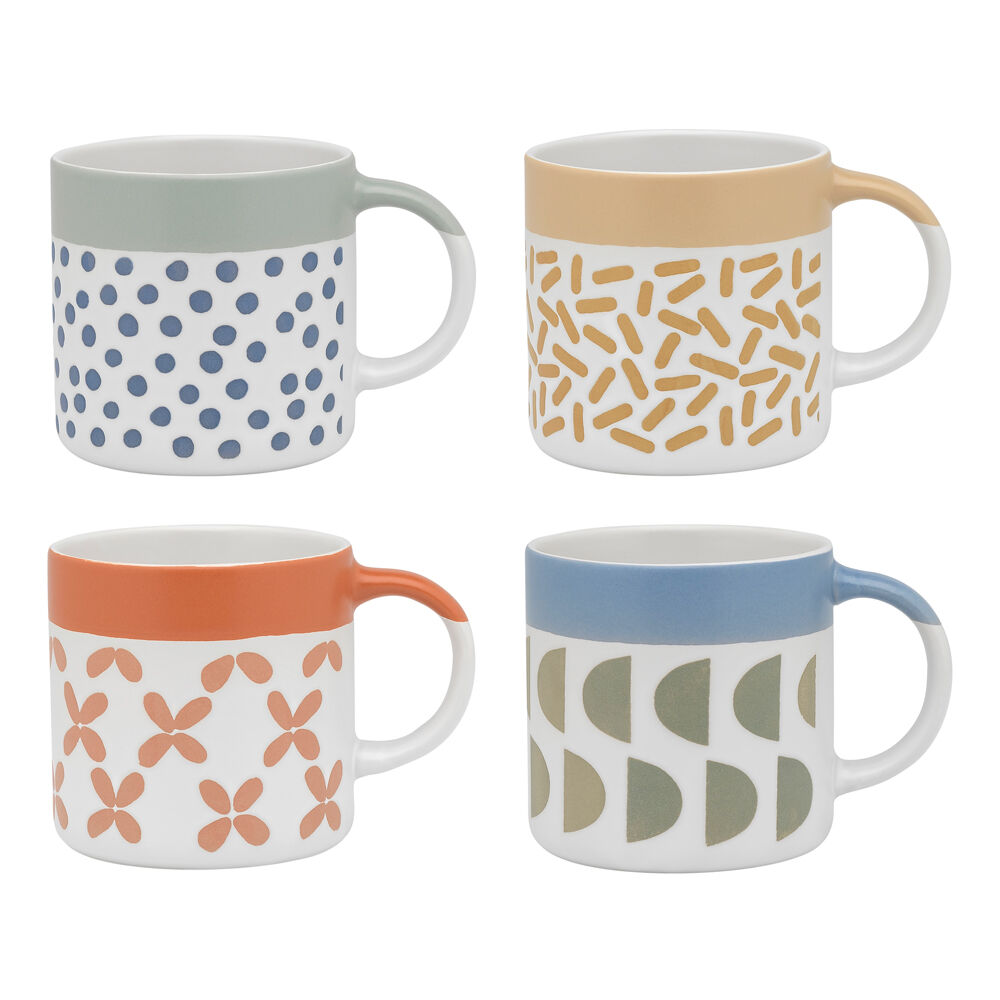 8pc Porto Loft 320ml Stoneware Mugs Drinking Cup Assorted