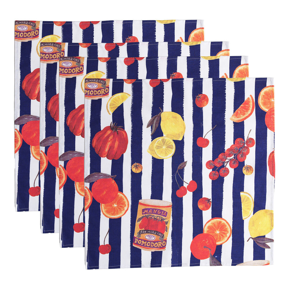 12pc Porto Valentina Cotton Table Napkins Square 45cm