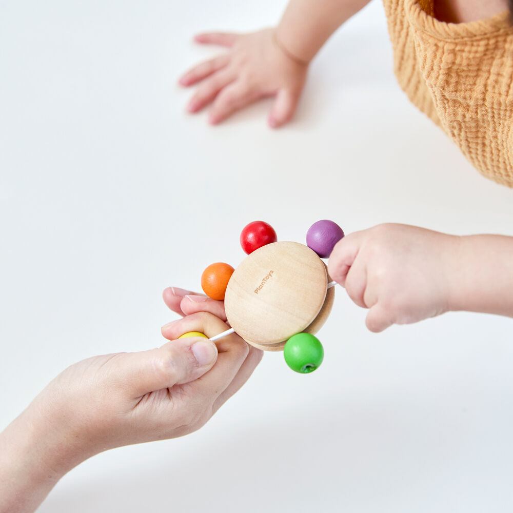 2pc PlanToys Bird Roller/Pull & Grasp Kids Wooden Fidget Toy Combo Set