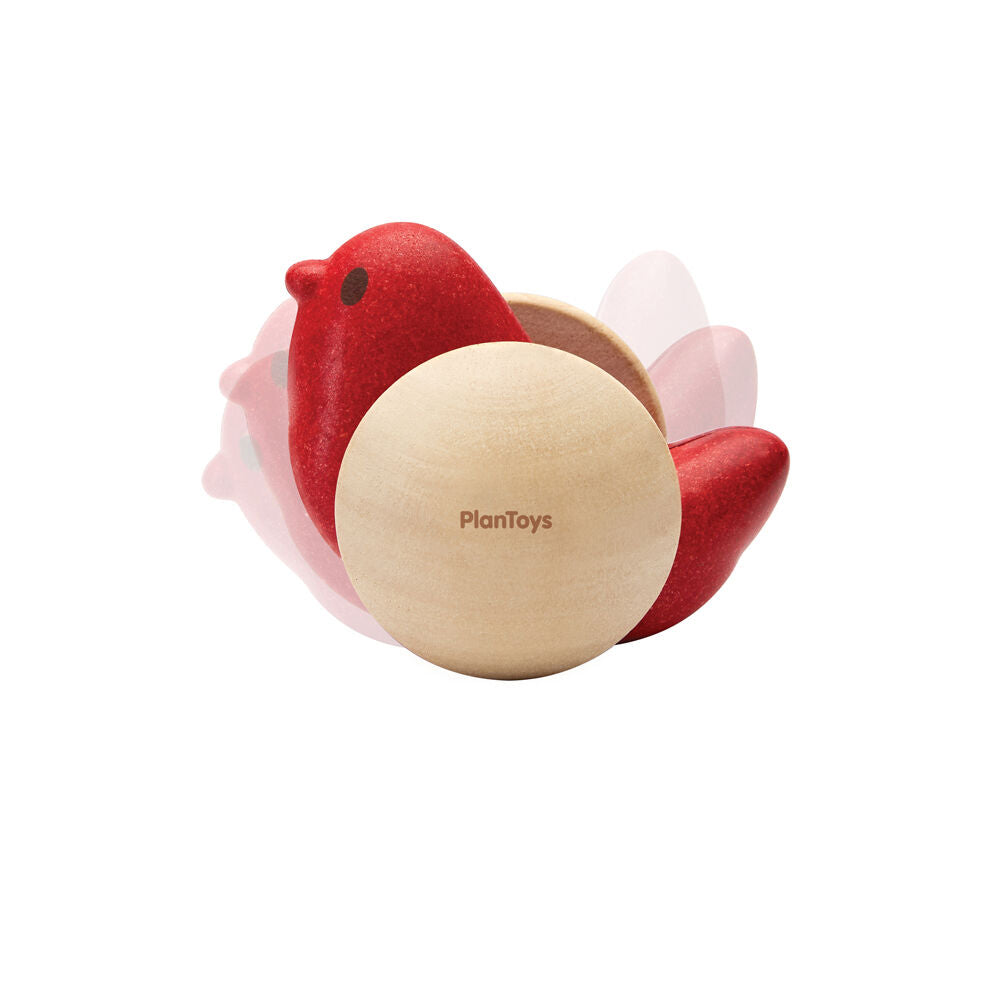 2pc PlanToys Bird Roller/Pull & Grasp Kids Wooden Fidget Toy Combo Set