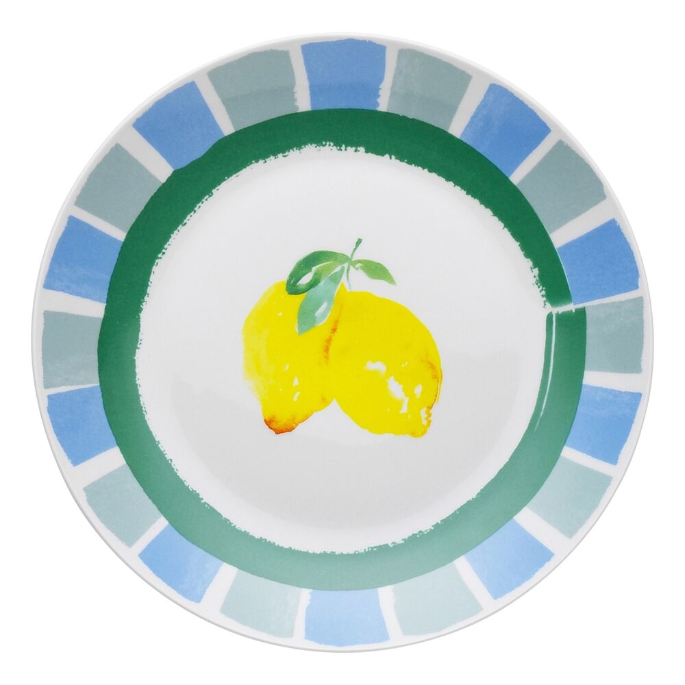 4pc Porto Porcelain Limone Round Kitchen Side Plates 20cm Assorted Designs