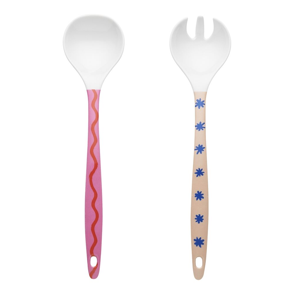 3x 2pc Porto Sole Outdoor Entertaining Salad Servers 29cm Multi-Coloured