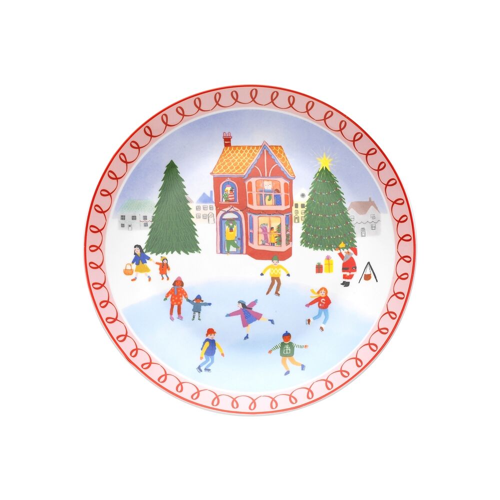 6PK Porto Porcelain Night Before Dinner Plate 20cm Ice Skating