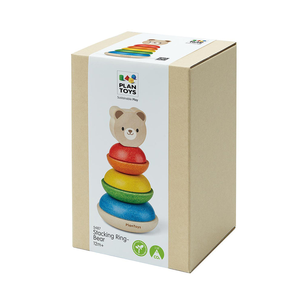 Plan Toys STACKING RING BEAR Kids/Childrens Toy Playset 12m+