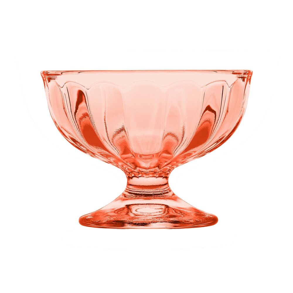 2x 4pc Porto Soda Lime Glass Dessert Icecream Cups 130ml Citron, Ruby, Sky, Rose