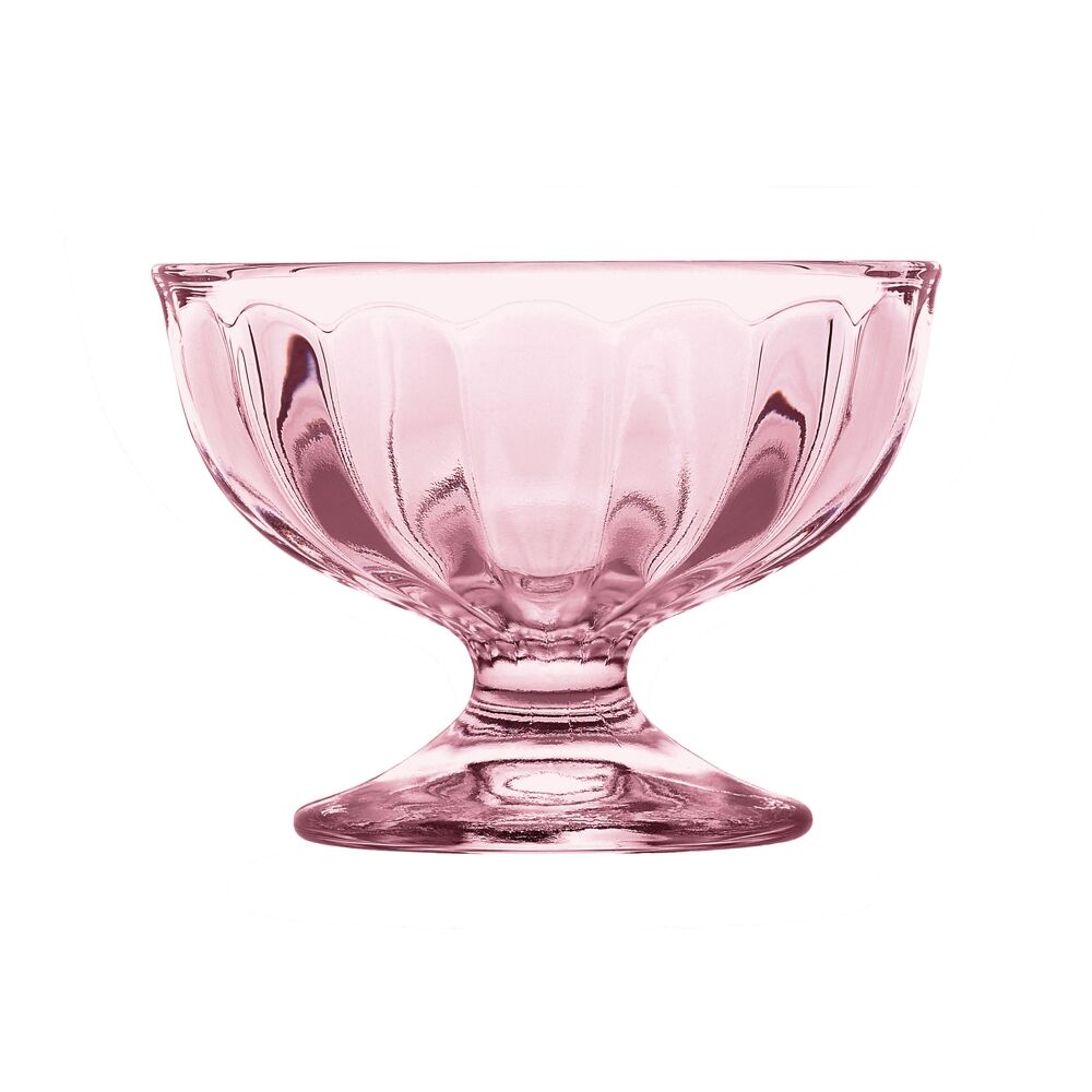 2x 4pc Porto Soda Lime Glass Dessert Icecream Cups 130ml Citron, Ruby, Sky, Rose