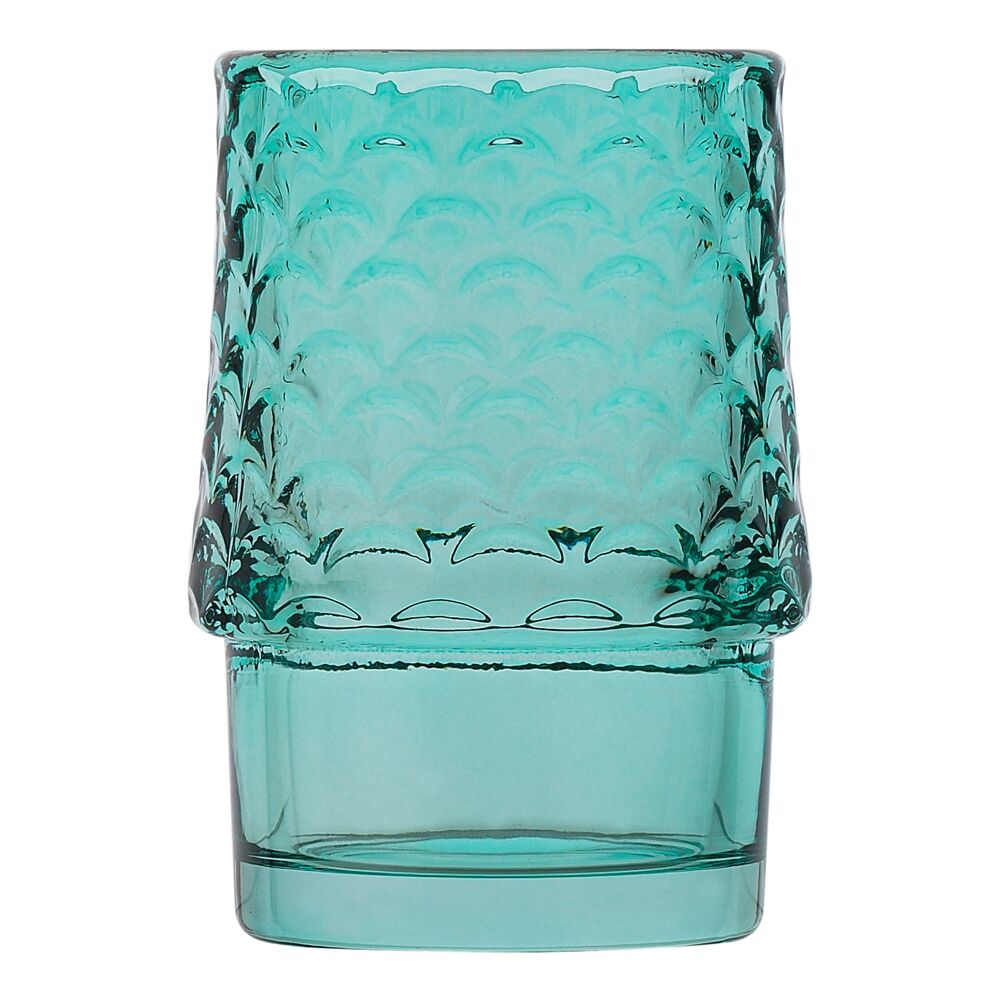 4pc Porto Mare Fish-Shaped Soda Lime Glass Tumblers Cups 210ml Green
