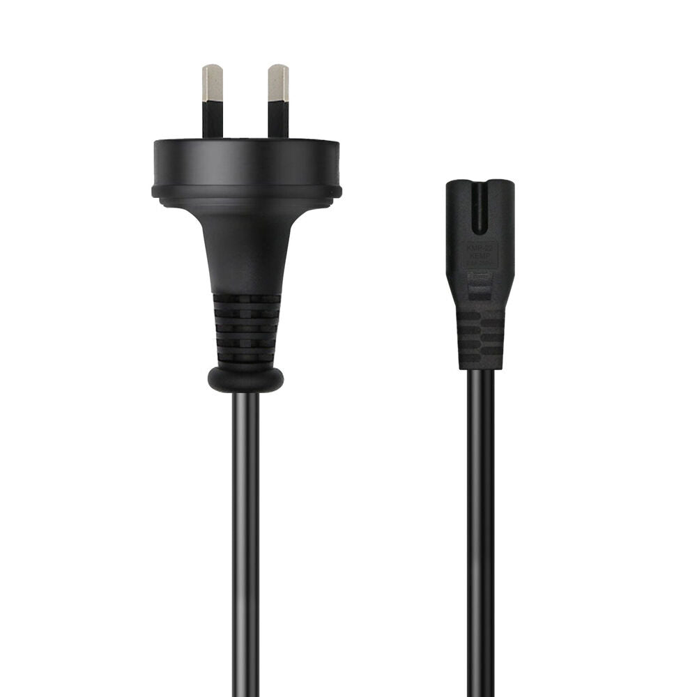 6PK Cruxtec PT8-75-2MBK 2-Pin AU Male to Female IEC-C7 Power Cable 2m Black