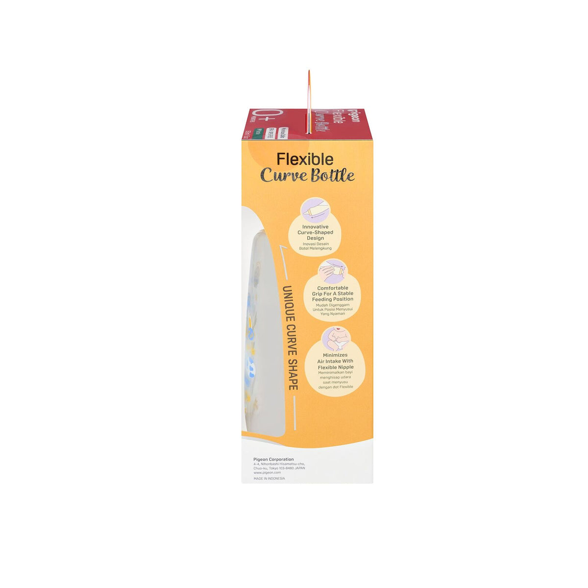 2PK Pigeon Flexible Curve Baby Bottle PP Space 250ml Anti-Colic Silicone 4m+