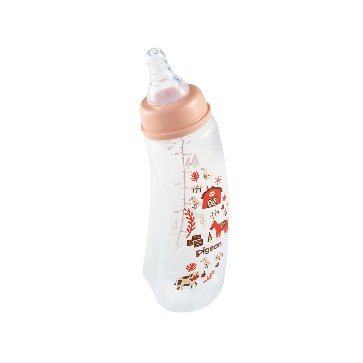 4PK Pigeon Flexible Curve Baby Bottle PP Farm 250ml Anti-Colic Silicone 4m+