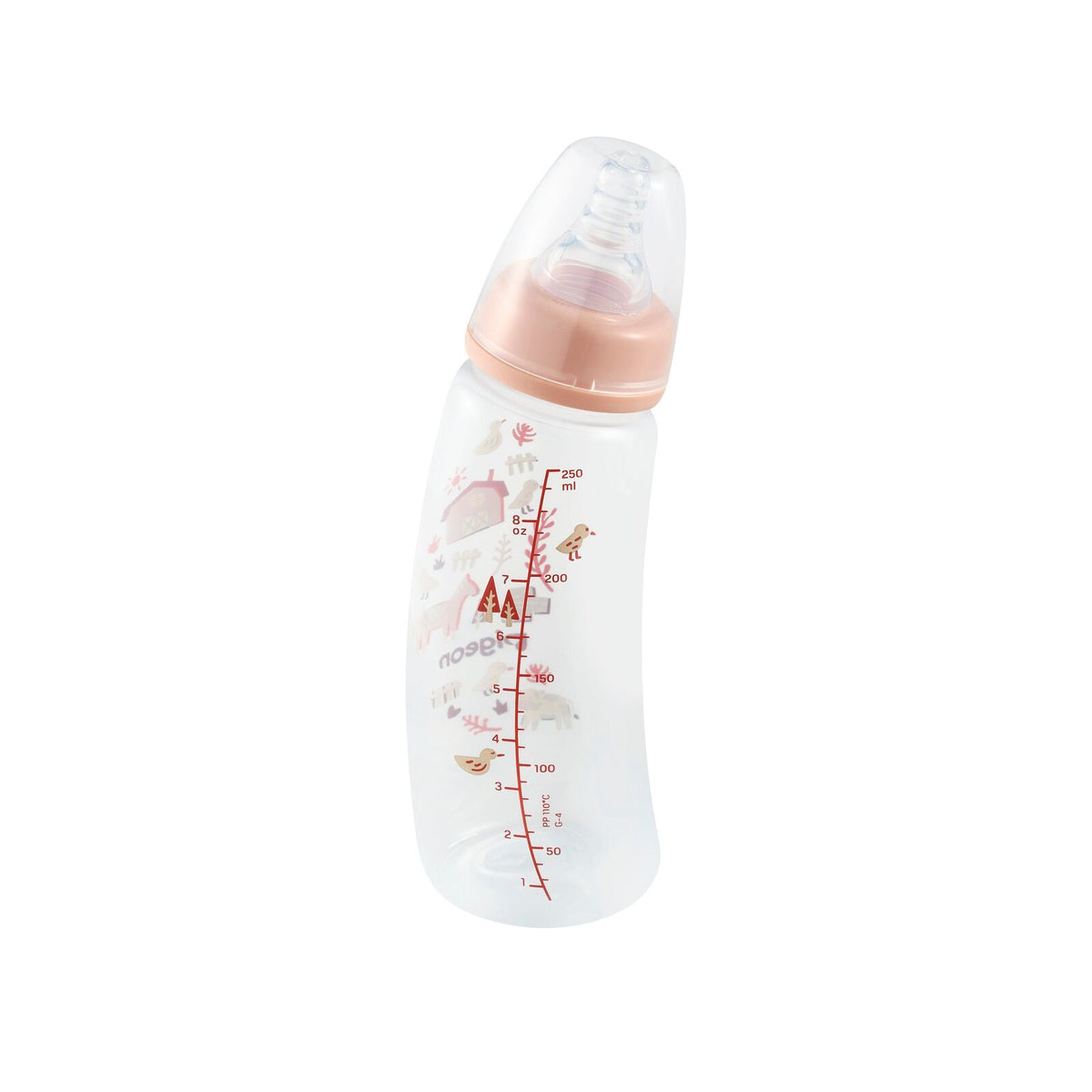 4PK Pigeon Flexible Curve Baby Bottle PP Farm 250ml Anti-Colic Silicone 4m+