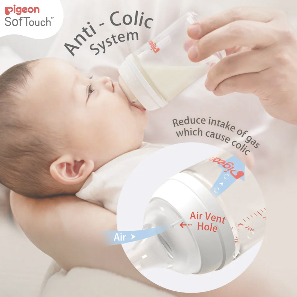 2pc Pigeon SofTouch III Peristaltic Plus Teat L Baby/Toddler 6m+