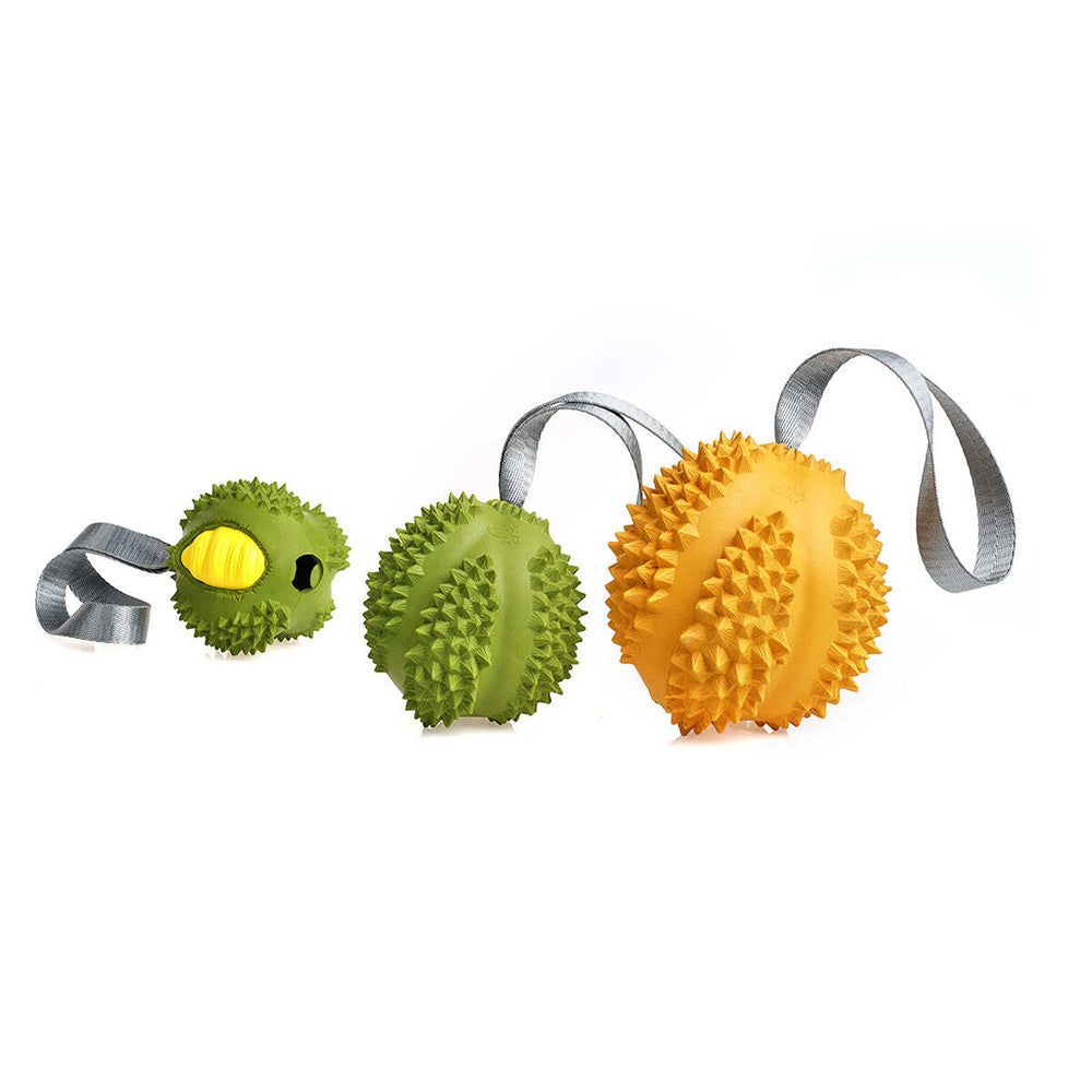 2PK Petopia Ultra Tough 5cm Rubber Durable Durian Dog Toy Mini - Assorted