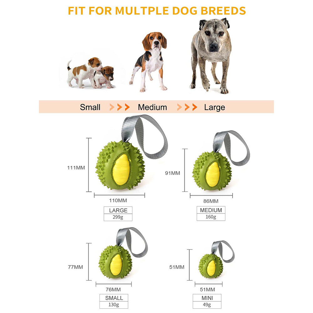 2PK Petopia Ultra Tough 5cm Rubber Durable Durian Dog Toy Mini - Assorted