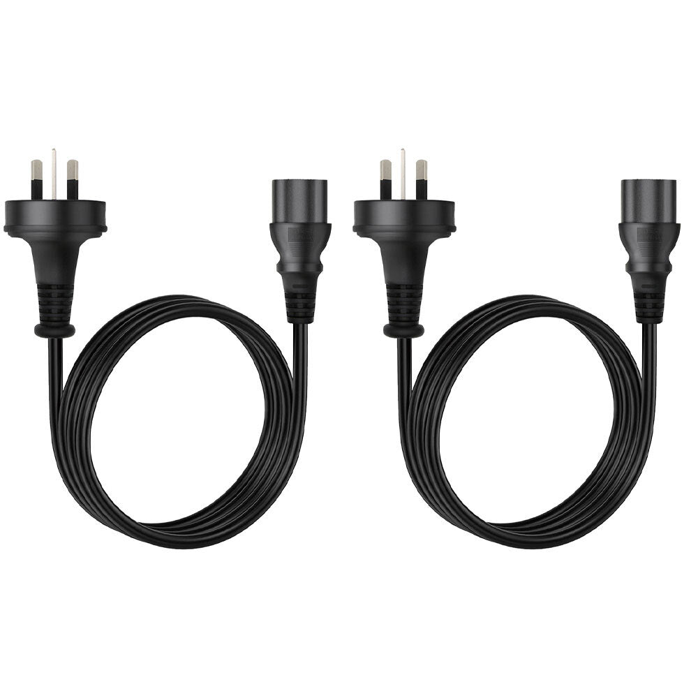 2PK Cruxtec 3 Pin AU Male to Female IEC-C13 Power Cable 3m