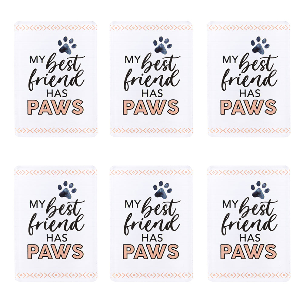 6PK Splosh Pet Lovers Best Friend 7cm Acrylic Magnet Fridge Decor - White