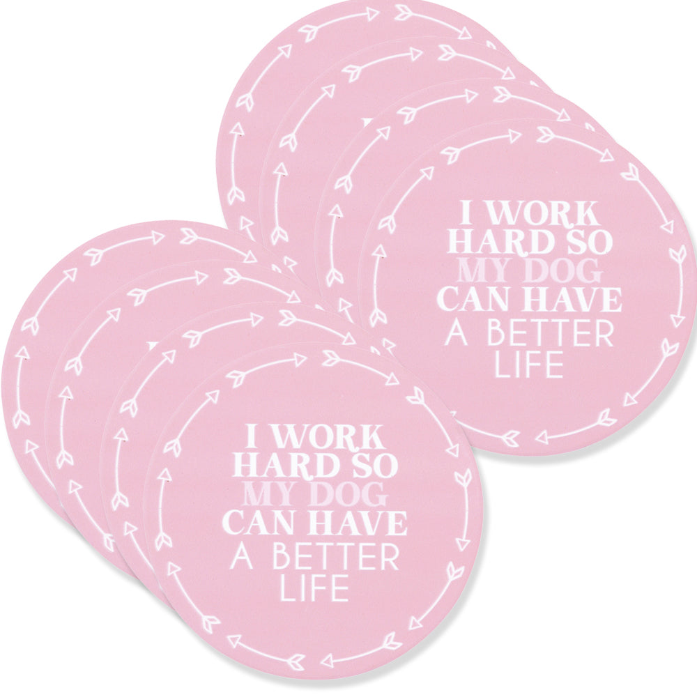 8PK Splosh Pet Lovers Better Life Ceramic Coaster 10.5cm