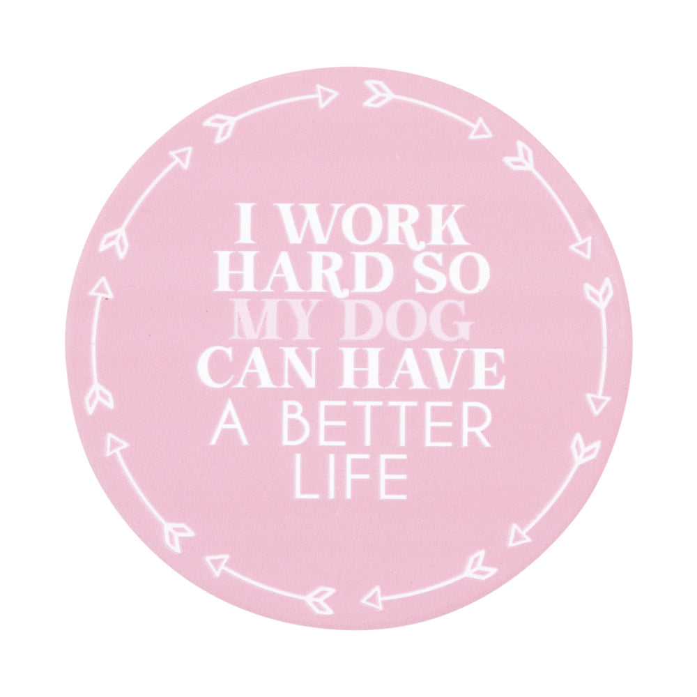 8PK Splosh Pet Lovers Better Life Ceramic Coaster 10.5cm