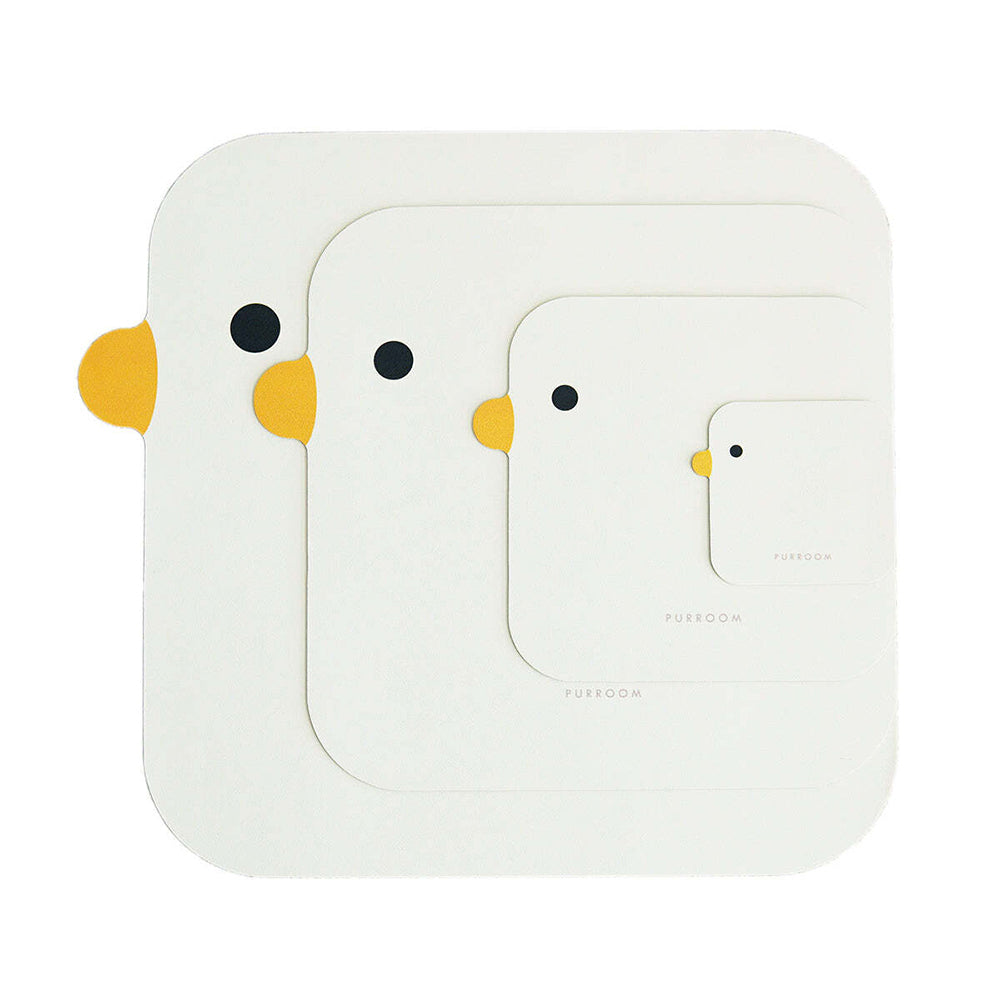 Purroom 32cm Square Anti-Slip Meal Mat Chick Large - White