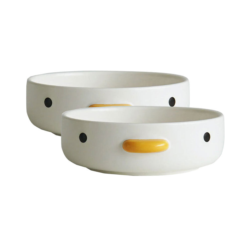 2PK Purroom 9cm Ceramic Round Salad Plate Serving Dish Chick - White
