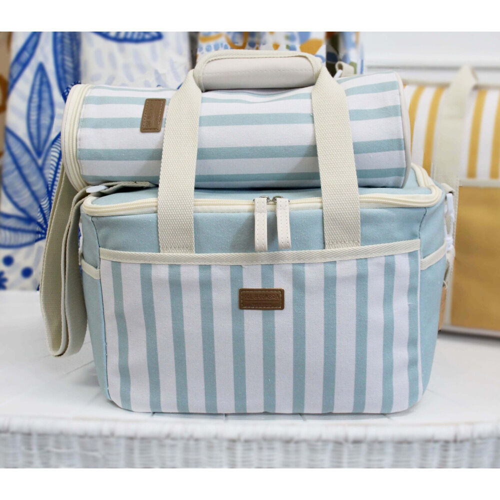 LVD Carry All Water-Resistant Canvas Lined Cooler Bag 30x22x20cm Sky