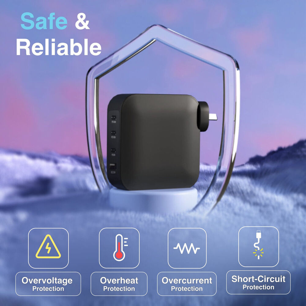 Laser PD3.0 200W GaN Wall Charger Power Adapter Universal Black