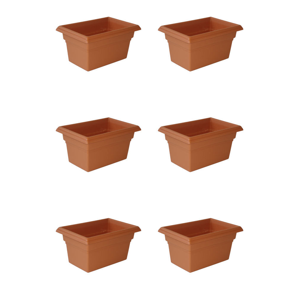 6PK Homeleisure Window Box 270mm Terracotta Outdoor Garden