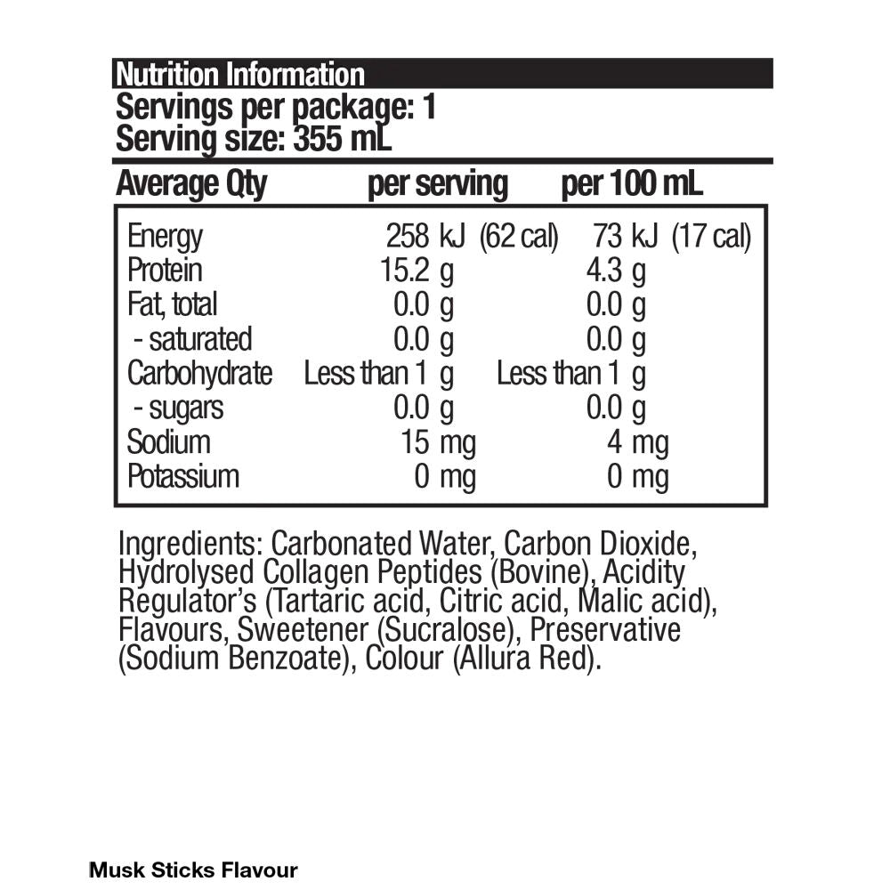 12PK BSc 15g Protein Sparkling Water Can Post Workout 355ml Musk Sticks