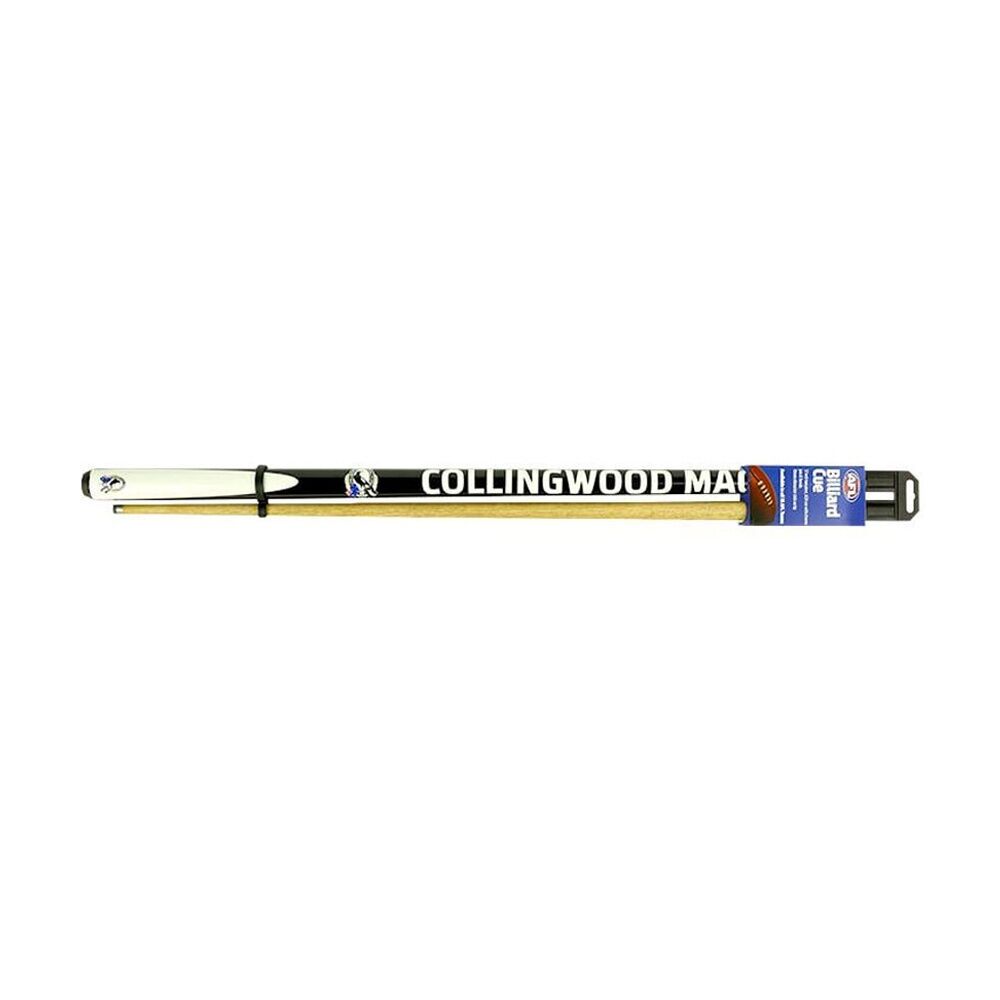AFL 2-Piece Cue Collingwood Ash Shaft 10mm Elkmaster Tip Billiards/Pool
