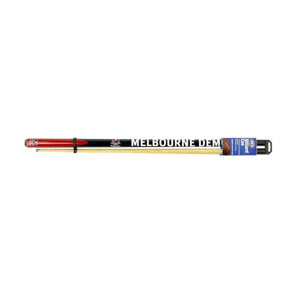 AFL 2-Piece Cue Melbourne Demons Ash Shaft 10mm Elkmaster Tip Billiards/Pool