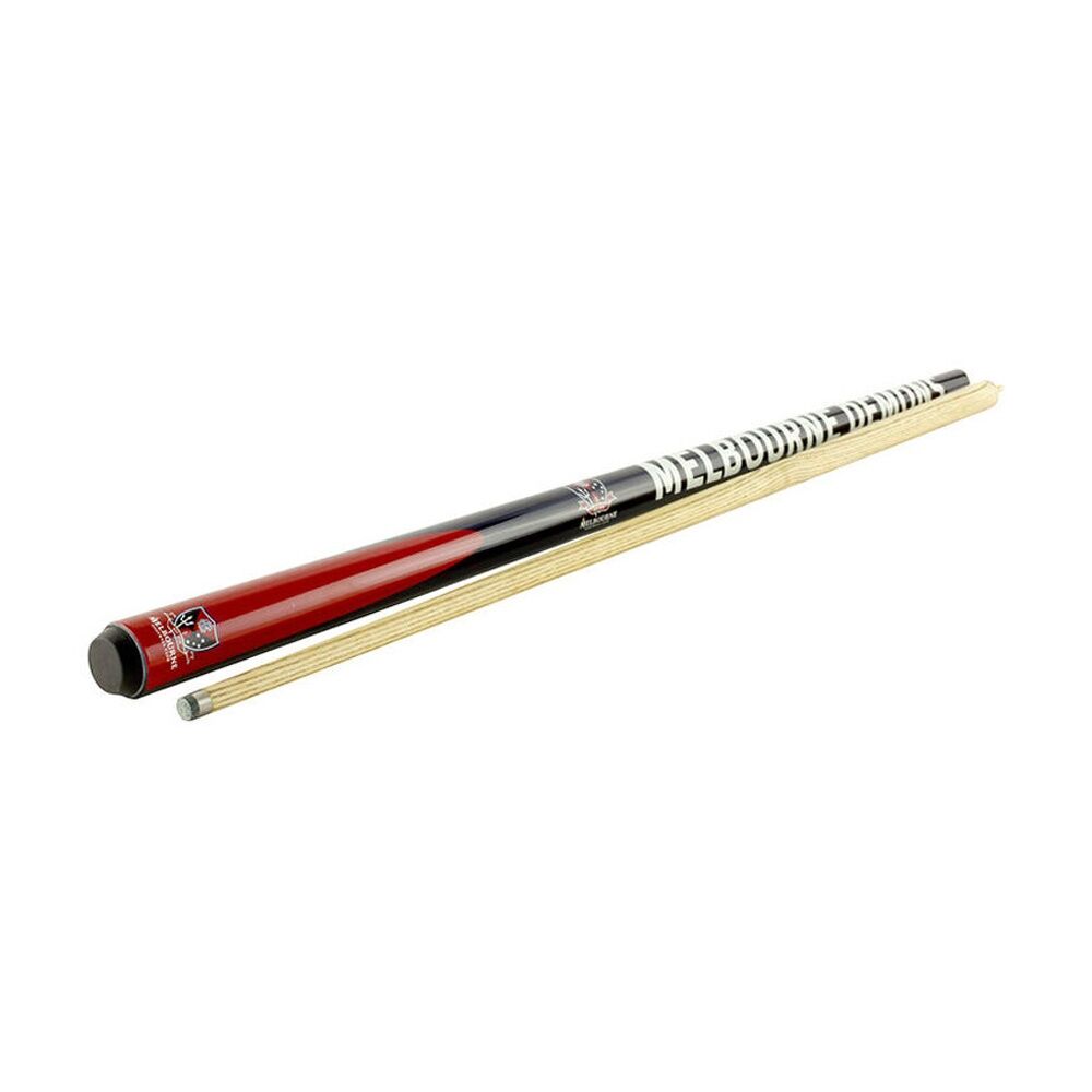 AFL 2-Piece Cue Melbourne Demons Ash Shaft 10mm Elkmaster Tip Billiards/Pool