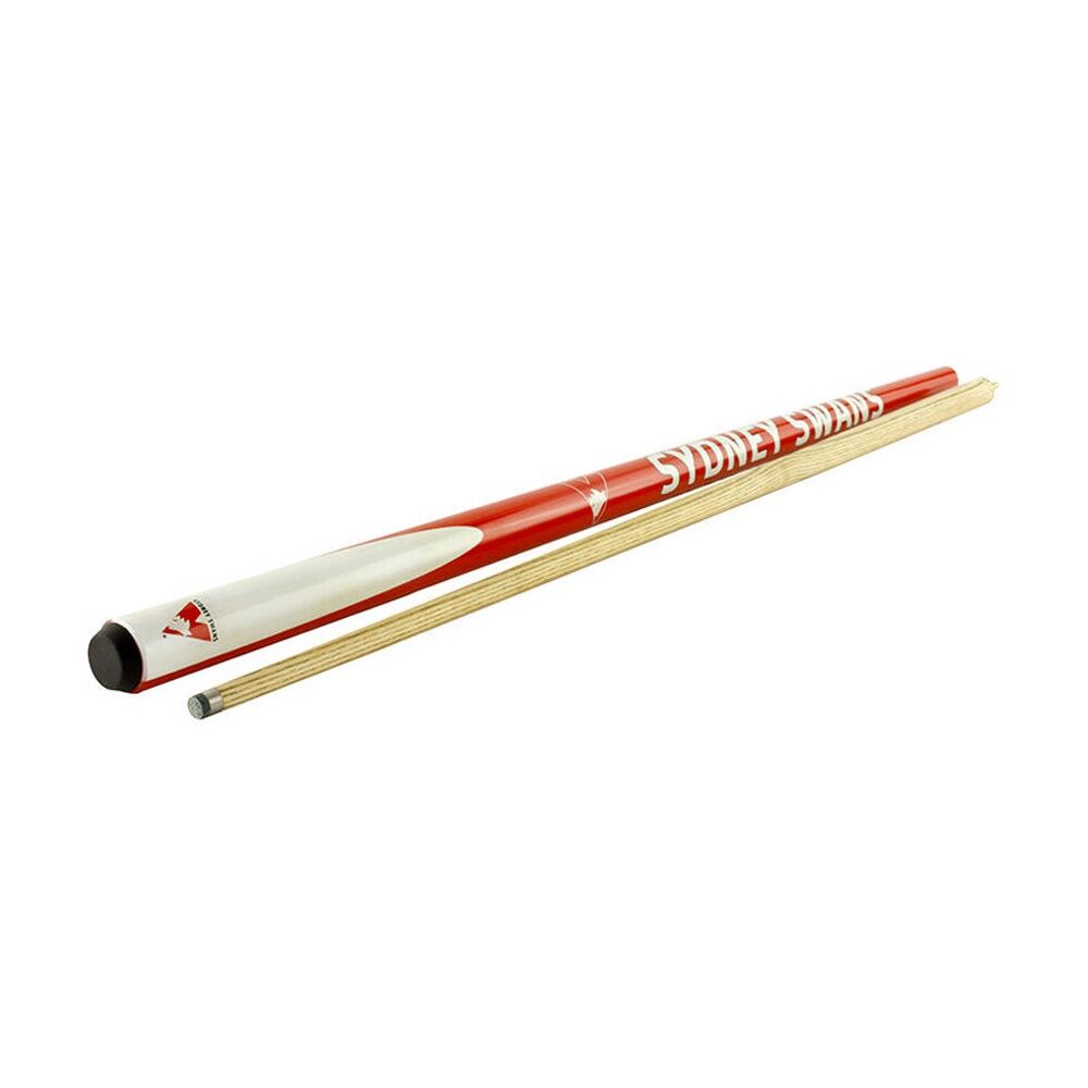 AFL 2-Piece Cue Sydney Swans Ash Shaft 10mm Elkmaster Tip Billiards/Pool