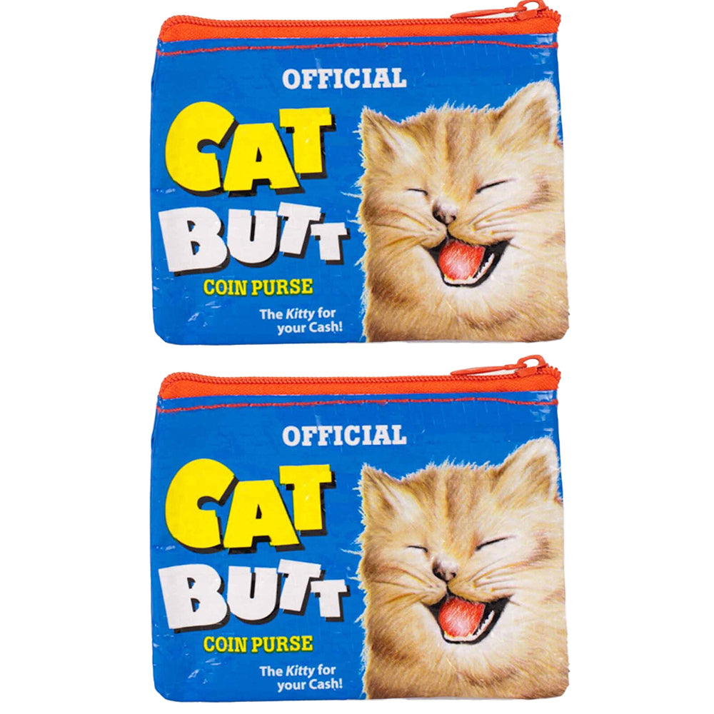 2x Blue Q Cat Bu*ts 10cm Coin Purse Money Pouch Wallet