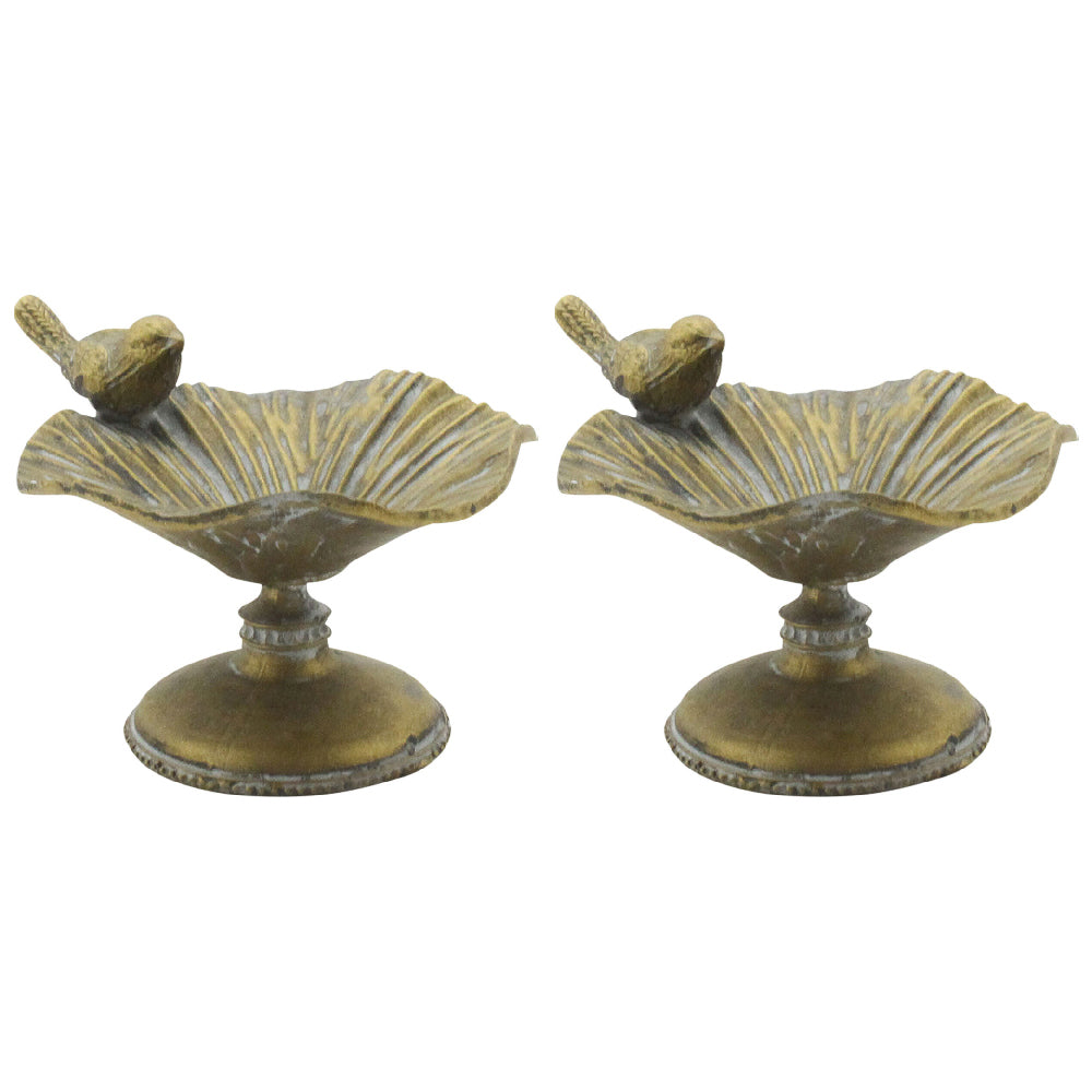 2PK LVD Trinket Dish Bird Garden/Yard Decor 11.8 cm - Ant/Gold