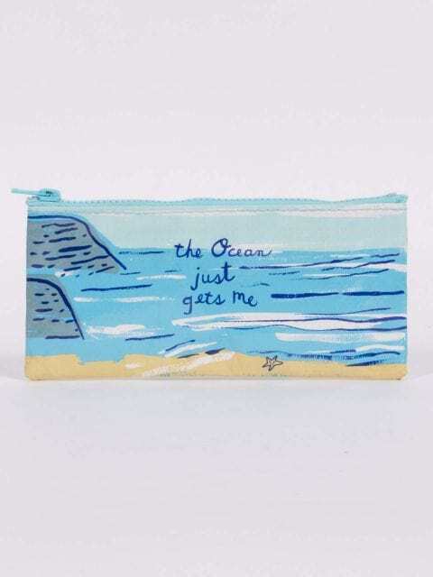 2x Blue Q Ocean Gets Me 22x11cm Pencil Case Storage Organiser