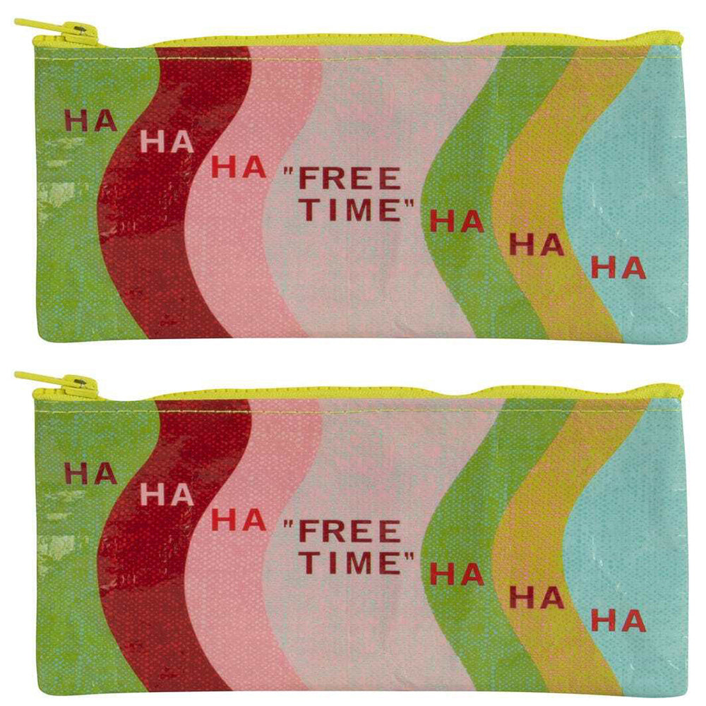 2x Blue Q Free Time 22x11cm Pencil Case Storage Organiser