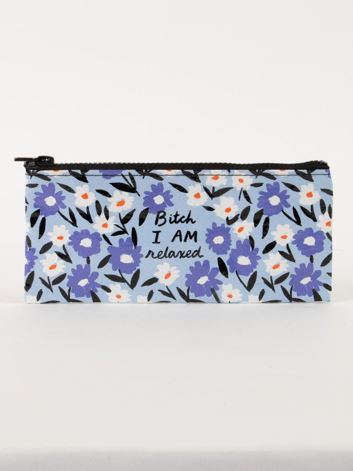 2x Blue Q B*tch I Am Relaxed 22x11cm Pencil Case Storage Organiser